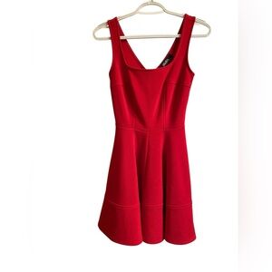 Lulu’s Home Before Daylight Red Square Neck Sleeveless Fit Flare Skater Dress XS